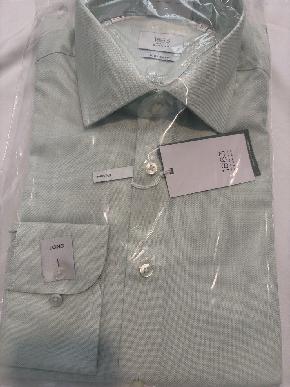 Eterna Light Mint Green Dress Shirt - Modern Fit